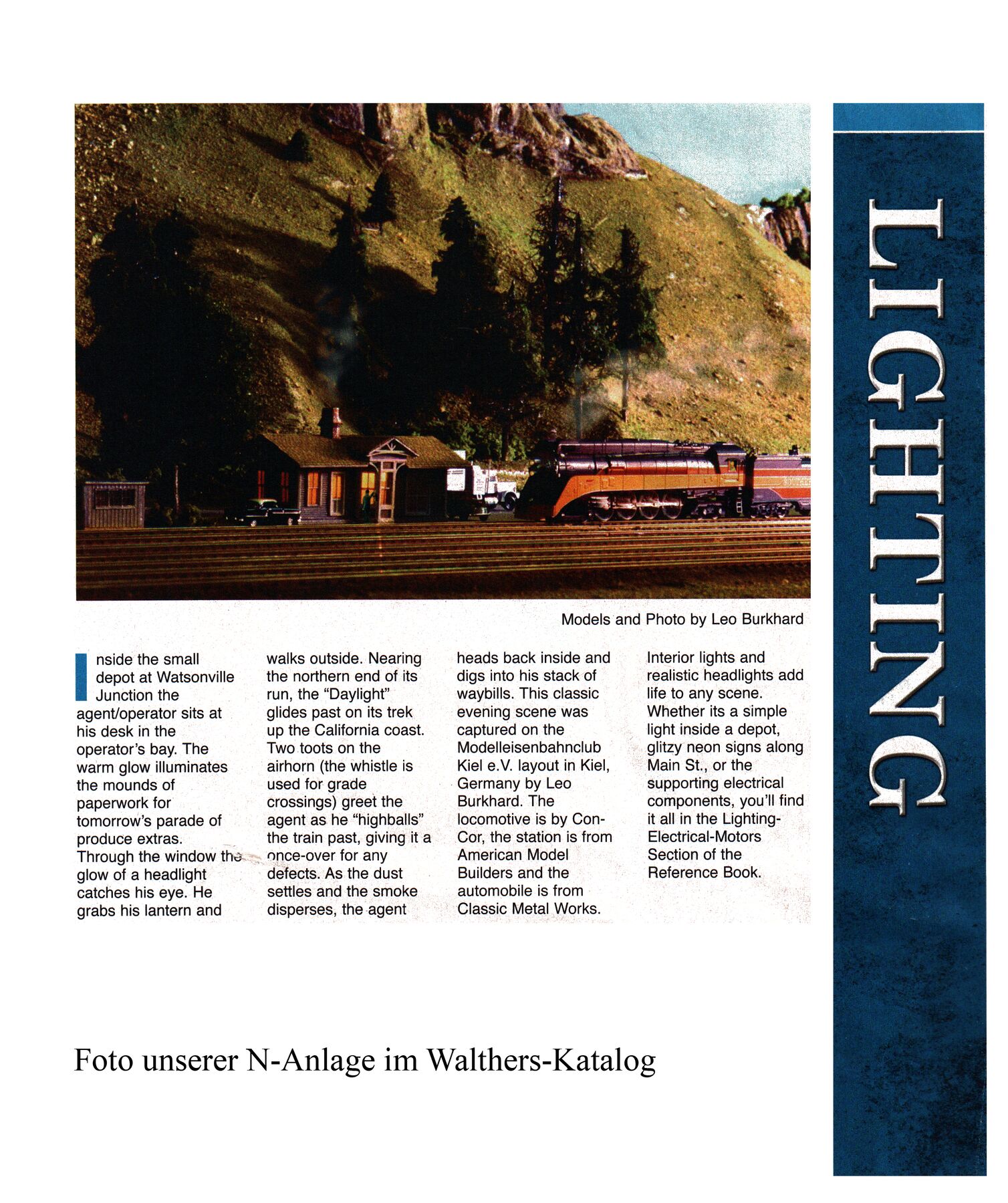 Seite aus dem Walthers-Katalog mit einem Foto unserer N-Anlage